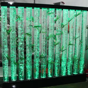 Şelale dinamik su kabarcık LED duvar Screene ekleme kabarcık duvar su paneli balık tankı dekorasyon ofis