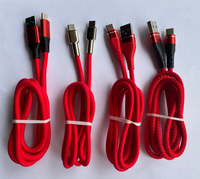 Kabel Pengisian Daya Cepat USB Type-C ke Type-C 60W 100W 240W Merah Anyaman Kepang untuk Ponsel