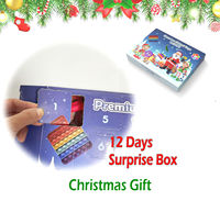 Calendrier de l'Avent Fidget Noël Jouets Boîte Surprise Compte à Rebours 12 Jours Pop Sensoriel Anti-Stress Jouets Cadeau pour Enfants Filles