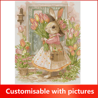 2025 nouveau NKF Peter Rabbit point de croix motif décoration de la maison/cadeau/Art broderie ensembles dessin animé bricolage en gros et personnalisation