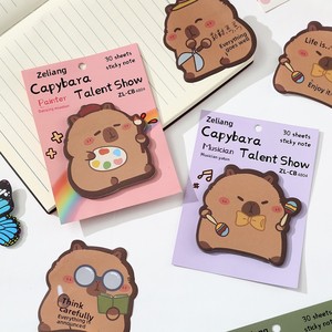 Blocchetti Adesivi a Forma di Capibara, 30 Fogli Multicolore, Carta Adesiva Kawaii a Forma di Capibara, Formato Piccolo - Product Image 1