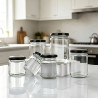 Pot en verre transparent haute transparence pour condiments, cornichons, sauce chili, pâte de bœuf, miel, confiture, bouteille de portionnement, vide et scellable