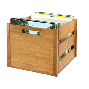Multifunctional Vinyl Record Storage Box Solid Wooden Wood Crate Storage Box Home Storage Boxes Bins