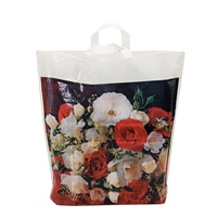 Sacs de Course en Plastique Personnalisés avec Logo, Poignées Boucles Patch, Excellente Portabilité, pour Supermarché, PE HDPE LDPE