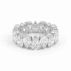 Anillo de Diamantes con Banda Eterna en Forma de Pera Asimétrica - Oro de 9k, 14k y 18k - Product Image 3