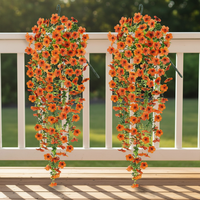 Plantas Artificiales Colgantes de Seda, Coloridas Margaritas Realistas para Primavera y Verano, Decoración para Porche, Patio y Ventana, Flores Artificiales