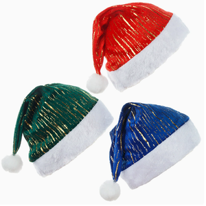 Chapeaux de Père Noël rayés à paillettes, chapeau de Noël brillant avec bordure en peluche blanche et pompon, accessoire de fête de Noël <span class=keywords><strong>pour</strong></span> <span class=keywords><strong>toute</strong></span> <span class=keywords><strong>la</strong></span> <span class=keywords><strong>famille</strong></span> - Product Image 4