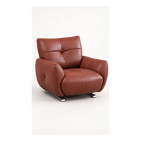 Fauteuil lounge moderne en cuir, fauteuil individuel rembourré, fauteuil de lecture pour salon, hall d'hôtel