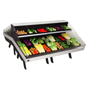 Kimay Wholesale Double Side Open Style Fruit And Vegetable Refrigerator Display Cooler For Supermarket