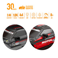 Voiture de drift RC Jacko Toys à l'échelle 1:24 entièrement proportionnelle, voiture de course RC haute vitesse 2,4 GHz avec lumières et coque en PVC