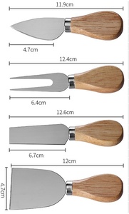 Ensemble d'outils à fromage <span class=keywords><strong>rond</strong></span> en acier inoxydable à 4 pièces, couteau à fromage et planche à <span class=keywords><strong>découper</strong></span> en <span class=keywords><strong>bois</strong></span> pour les amateurs de fromage - Product Image 2
