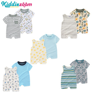 Mameluco sin mangas de verano para niños, mono 100% de algodón para bebé recién nacido, traje para gatear con cierre de botón transfronterizo - Product Image 2