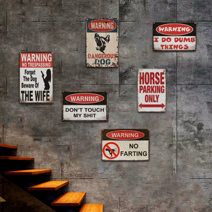 <span class=keywords><strong>Targhe</strong></span> Metalliche Personalizzate con Slogan di Avvertimento, Insegne <span class=keywords><strong>Vintage</strong></span> in Latta per Decorazione Murale - Product Image 4