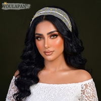 YouLaPan Serre-tête de mariée en alliage, ajouré, avec dentelle et strass, fait main, pour mariages, banquets et fêtes quotidiennes YXA03