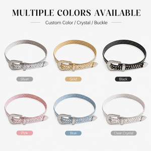 Ceinture Unisexe en Cuir PU Style Western Personnalisée en Usine avec Strass Argentés Punk pour Hommes et Femmes - Product Image 4