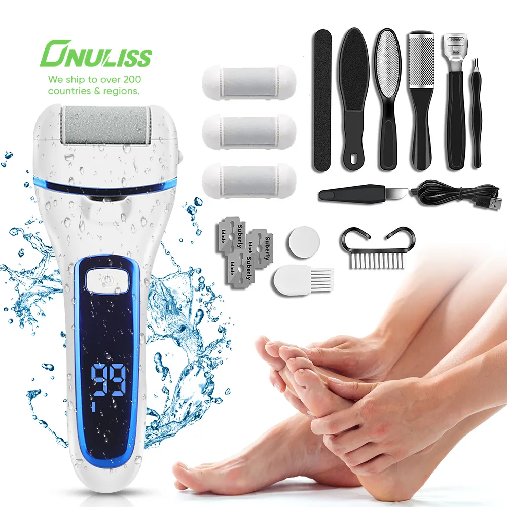 Professionele Callus Remover Voetmolen Pedicure Voetverzorging Set Voor Dode Huid Droge Huid Met 3 Roller Heads