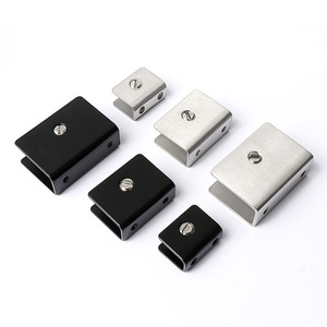 Accessoire de serrage de verre en acier inoxydable moderne avec finition chromée pour application d'armoire - Product Image 1