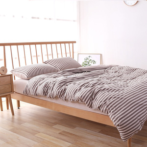 Juego de Sábanas a Rayas Suaves al por Mayor, Tejido de Punto Jersey, 100% Algodón, Juego de Ropa de Cama con Funda Nórdica - Product Image 3