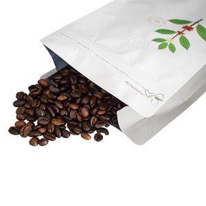 LTCustom Imprimé 250g 500g Emballage en plastique refermable blanc pour café alimentaire avec fermeture éclair Feuille d'aluminium Sac à fond plat 8 côtés avec valve - Product Image 6
