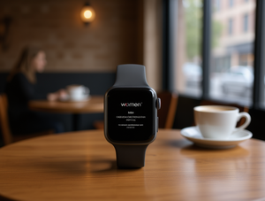 Smartwatch da donna con cassa quadrata, cinturino in silicone, monitoraggio della frequenza cardiaca, display OLED, compatibile con iOS, orologio alla moda. - Product Image 2