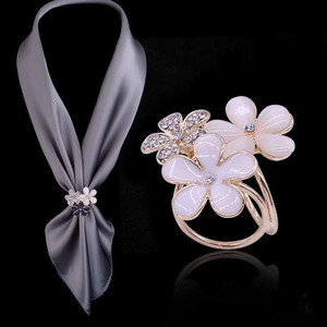 Boucle de foulard hijab pour femme, accessoires de foulard hijab en perles, anneau de foulard en soie en forme de ressort, clip boucle anneau - Product Image 1