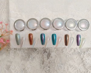 Polvo de Aurora Blanco Espejo Cromado de 6 Colores para Uñas, Suministro de Fábrica LIBO - Product Image 1