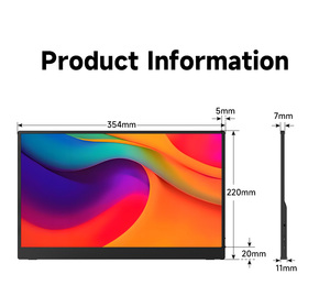Moniteur portable IPS de 15.6 pouces avec deux ports Type-C et HDMI Rapport de contraste de 800:1 Affichage de seconde externe pour PC <span class=keywords><strong>Mac</strong></span> - Product Image 2