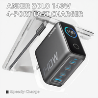 Adaptor Daya Anker Zolo 140W Advanced Gan 4-Port Pengisian Cepat Multi-Perangkat QC4.0 Desain Ramah Lingkungan untuk Macbook Tipe Elektrik