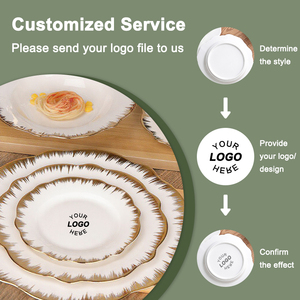 Wholesale Ceramic White Dinner Plate With Gold Rim Round Shape Porcelain <strong>Serving</strong> <strong>Dishes</strong> Plate <strong>Set</strong> For Restaurant - Product Image 3