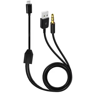 Großhandel 2 in1 Micro USB 5-polig bis 3-polig 3,5-mm-DC-Buchse AUX/USB Ein männliches Splitter-Y-Kabel für tragbaren Bluetooth-Player-Lautsprecher