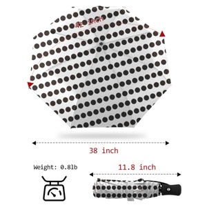 <b>Windproof</b> Travel Compact <b>Umbrella</b>-Fully-Automatic Open Middle Finger Folding 97cm Open Diameter Small Portable Black Metal Frame - Product Image 5