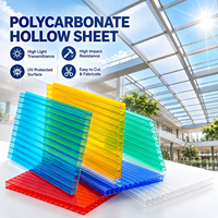 Panneau de polycarbonate alvéolaire pour éclairage naturel, haute résistance aux chocs, protection UV pour projets de construction commerciale