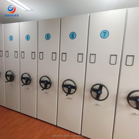 Armoire de classement mobile industrielle moderne compacte en acier robuste, étagère mobile, compacteur manuel