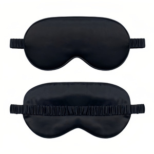 Mascherina per occhi per dormire in seta con imitazione promozionale personalizzata senza ombra di pressione oculare doppio Unisex luce per dormire opaca - Product Image 3