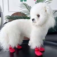 Chaussettes imperméables pour chiens en gros, avec logo personnalisé, antidérapantes, protège-pattes en peluche douce pour petits chiens