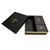 Caja de Regalo de Dos Piezas con Tapa y Base Negras Personalizadas, Papel Premium con Laminado Mate, para Empaque de Zapatos y Comercio Electrónico