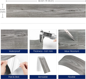 Modern Natural Wood PVC Peel <strong>Stick</strong> <strong>Floor</strong> <strong>Tile</strong> Waterproof <strong>Stick</strong>-<strong>on</strong> Vinyl Plank Flooring <strong>Tiles</strong> for <strong>Kitchen</strong> Laminate Flooring - Product Image 3