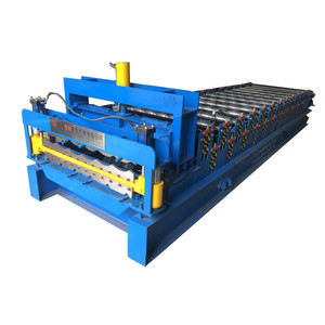 Petit pain formant le canal de <span class=keywords><strong>prix</strong></span> tuile métallique d'<span class=keywords><strong>ardoise</strong></span> de toit de couche <span class=keywords><strong>du</strong></span> canal trois faisant la machine petit pain ondulé trapézoïdal de feuille de toit d'Ibr formant - Product Image 1