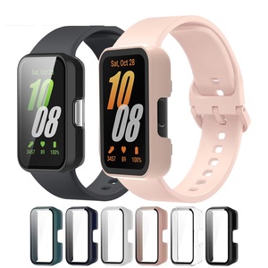 เคสกระจกนิรภัย<span class=keywords><strong>รุ่น</strong></span><span class=keywords><strong>ล่าสุด</strong></span>สำหรับ Samsung Galaxy Fit3สมาร์ทวอทช์สายนาฬิกาแบบเต็มกรอบป้องกันกันชน Fit3ป้องกันหน้าจอ - Product Image 1