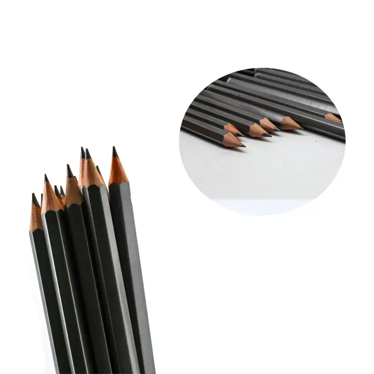 사무실 비즈니스 및 학교를위한 흑연 나무 캐릭터 점보 아티스트 육각형 연필