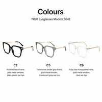 Montura de Gafas Ópticas Cuadradas con Aro Completo TR90 para Hombre, Ligeras, para Uso Diario y Profesional