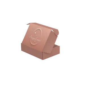 HENGXING Custom pink with logo cardboard small carton packaging apparel with logo folding paper mailing boxes