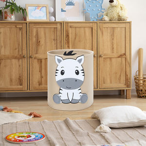 Paniers à linge pliables durables de grande capacité de forme ronde d'animal de zèbre - Product Image 3