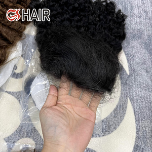 Perruques courtes bouclées <span class=keywords><strong>afro</strong></span> sans colle en cheveux humains vierges Remy péruviens GS Wholesale avec dentelle frontale pour femmes noires - Product Image 3