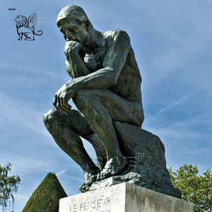 BLVE extérieur rue moderne <span class=keywords><strong>Art</strong></span> décor coulée assis abattu perdu Statues en métal humain Bronze jardin Sculpture abstraite - Product Image 3