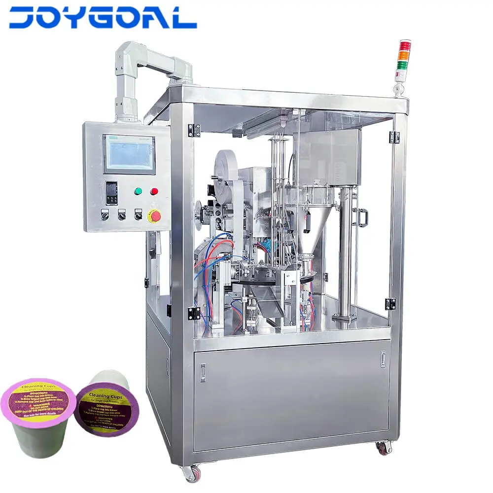 Linea di produzione della macchina per il riempimento e la sigillatura di capsule di caffè nespresso fabbricata in fabbrica