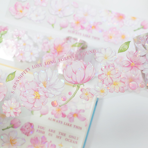 Tùy chỉnh hoa rõ ràng Pet Washi Băng Sticker cuộn cho Tạp Chí trang trí - Product Image 1