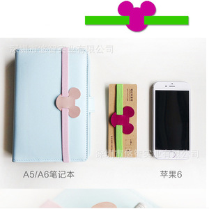 Marque-page créatif en cuir, sangle élastique pour carnet, clip multifonctionnel pour stylo, clip mignon pour livre, logo personnalisable. - Product Image 5