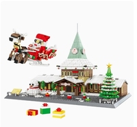 Bloques de Construcción de Partículas Pequeñas del Oficio de Papá Noel en Rovaniemi, Finlandia, Juguete Educativo para Niños, Decoración