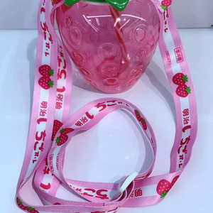 Copo de Plástico em Forma de Morango com Logo Personalizado, Garrafa de Suco de Fruta com Canudo para Festa, Chá, Leite e Bebidas - Product Image 3